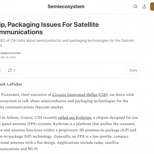 Screenshot of Semiecosystem article
