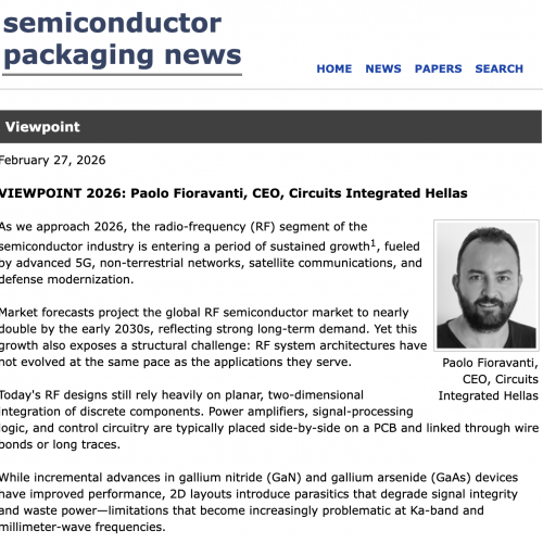 Screenshot of Semiconductor Packaging News article